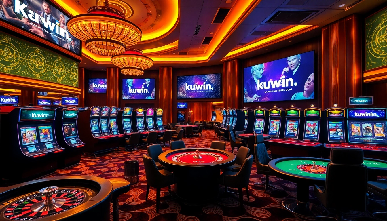 Kuwin.com engaging gambling scene with diverse activities like poker and slots.