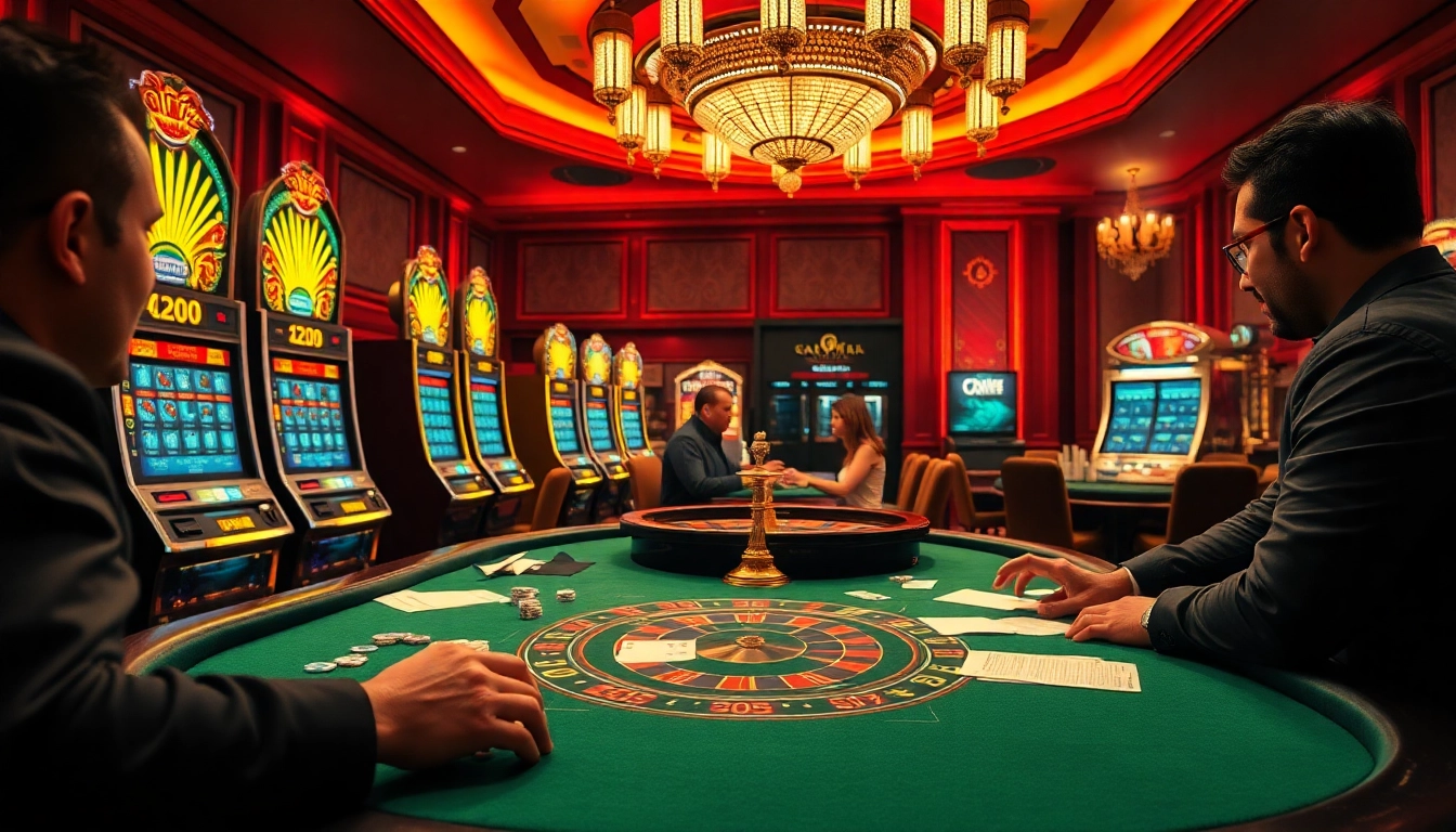 Players engaging at a premium poker table in the rik vip casino atmosphere, filled with chips and cards.