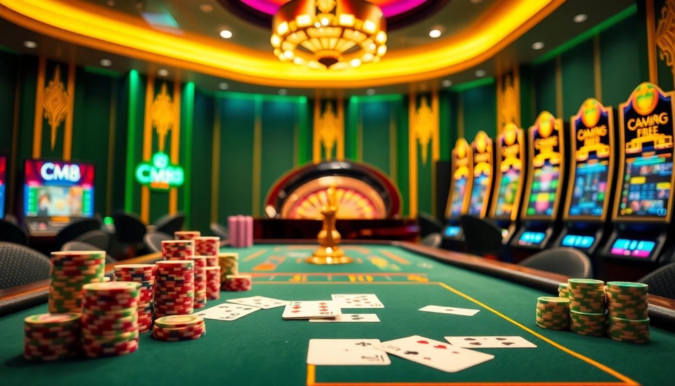 Experience thrilling gameplay at CM88 with vibrant casino tables and exciting online gambling interfaces.